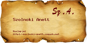 Szolnoki Anett névjegykártya