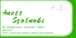 anett szolnoki business card